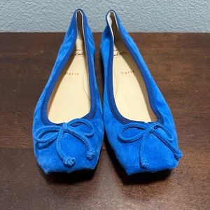 Christian Louboutin blue velour ballerina flats